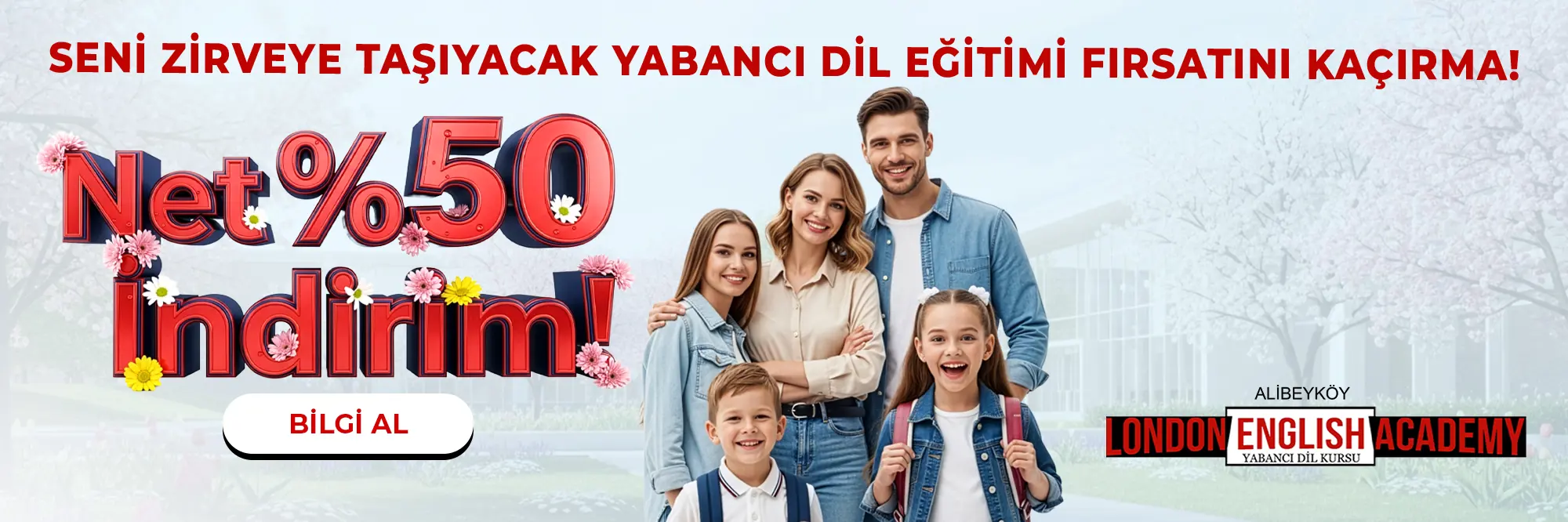 Sizi Zirveye Taşıyacak Yabancı Dil Eğitim Fırsatını Kaçırma! Net %50 İndirim!