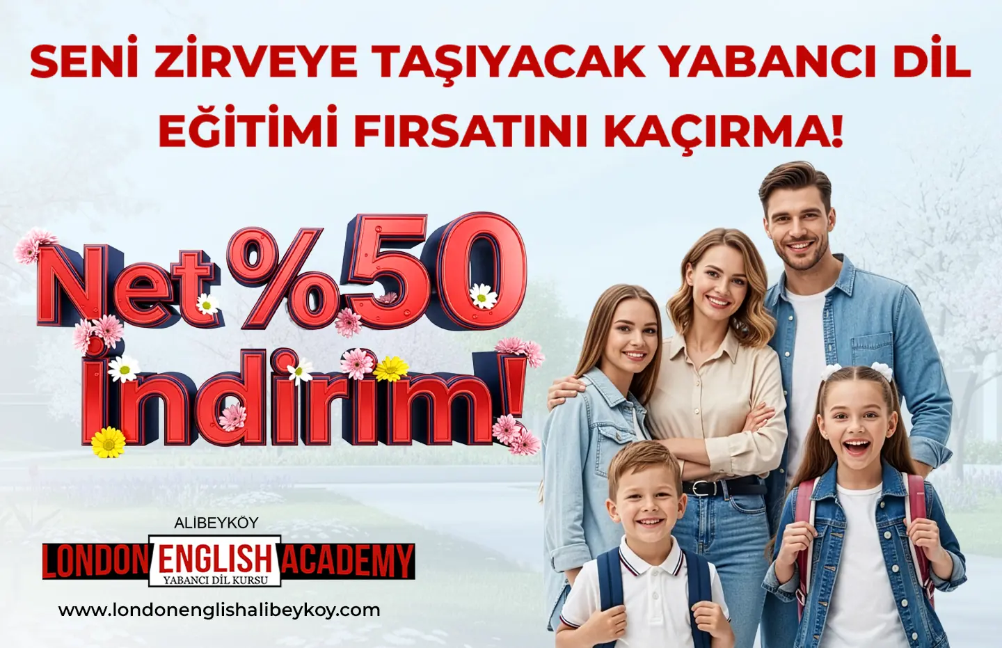 Sizi Zirveye Taşıyacak Yabancı Dil Eğitim Fırsatını Kaçırma! Net %50 İndirim!